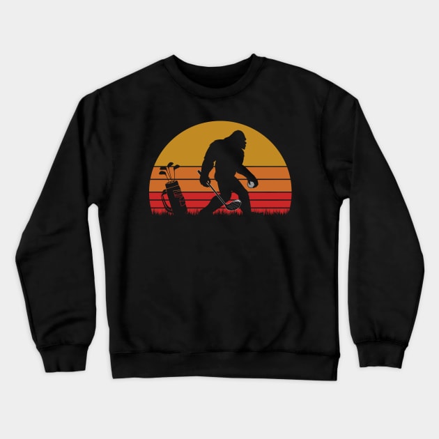 Bigfoot playing Golf Crewneck Sweatshirt by JameMalbie